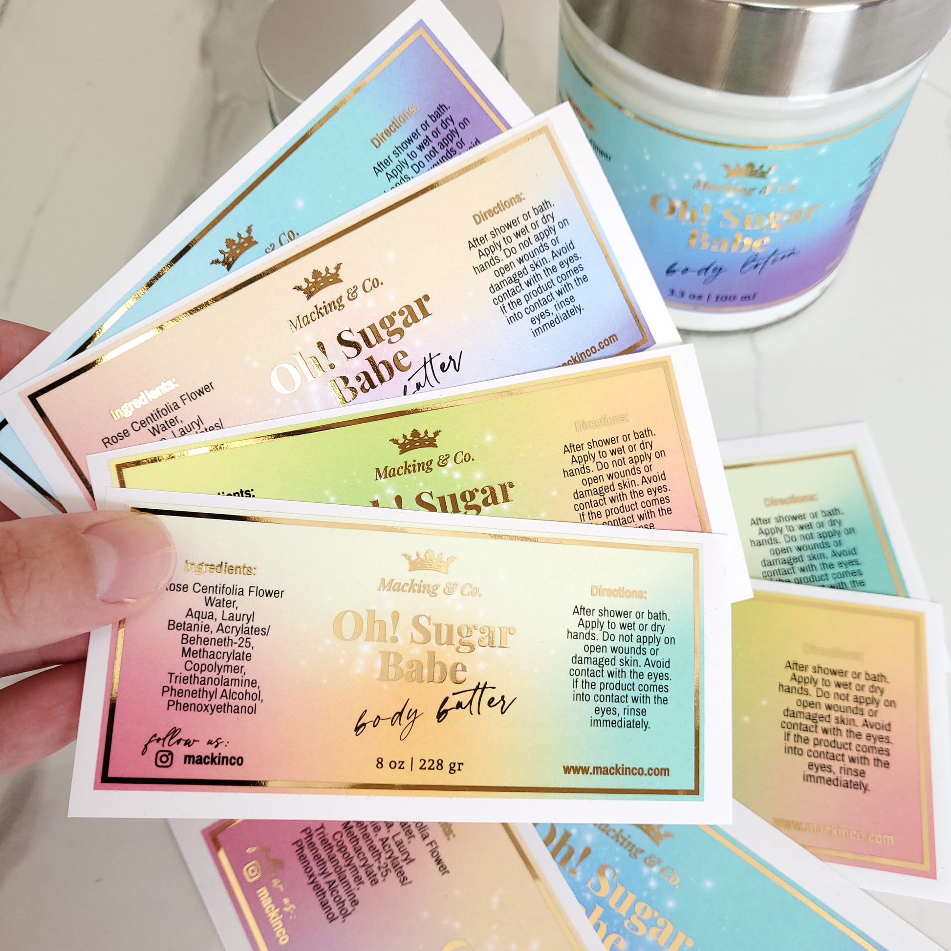 pastel gradient gold foiled stickers -  XOXOKristen 