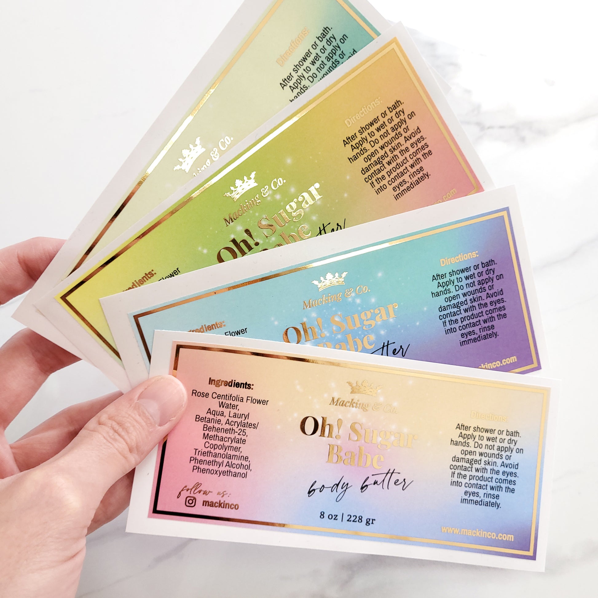 pastel gradient gold foiled stickers -  XOXOKristen 