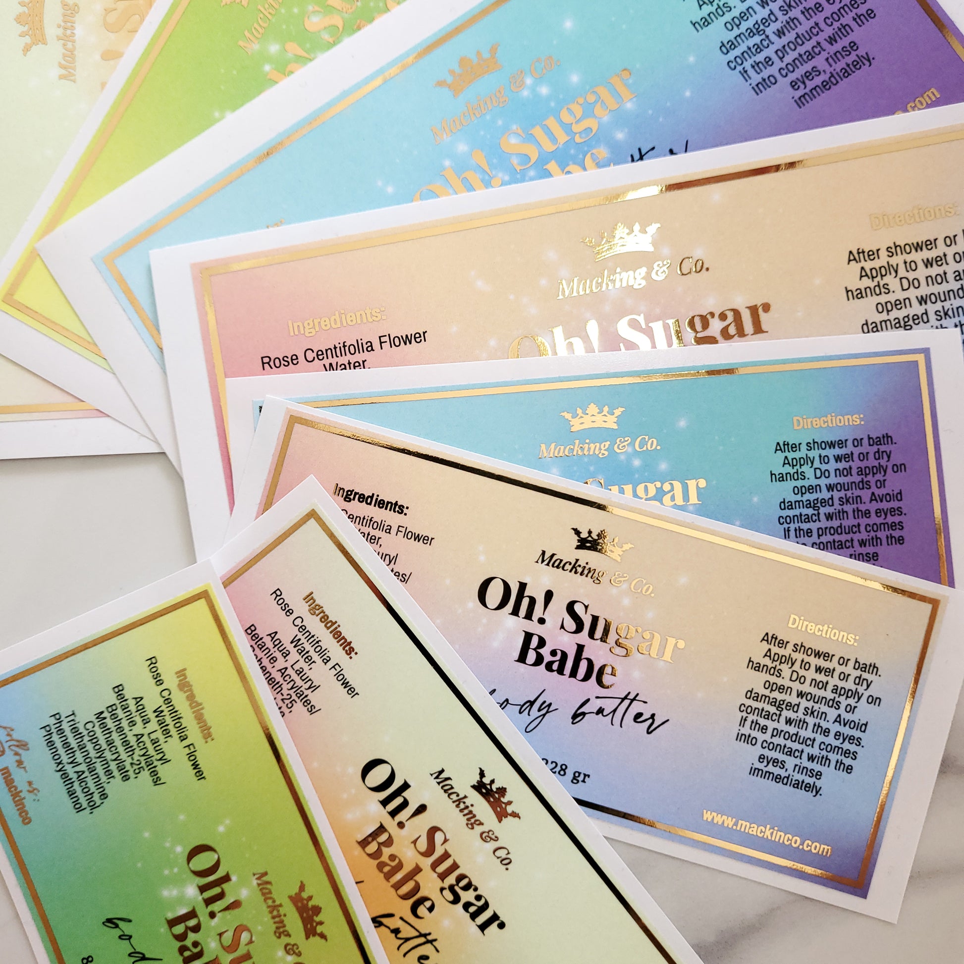 pastel gradient gold foiled stickers -  XOXOKristen 