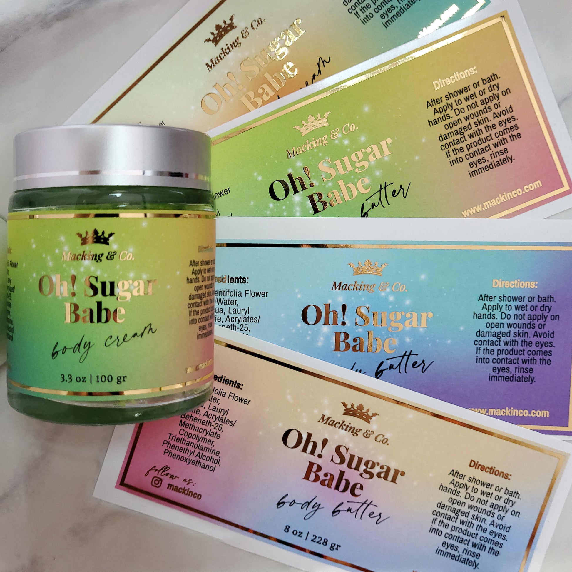 pastel gradient gold foiled stickers -  XOXOKristen 