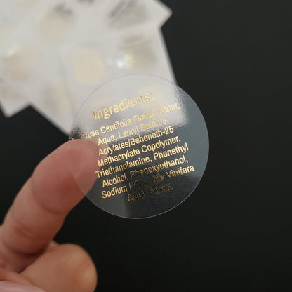 custom gold foiled ingredient list labels -  XOXOKristen
