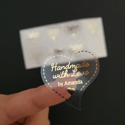 handmade with love heart-shaped stickers - XOXOKristen