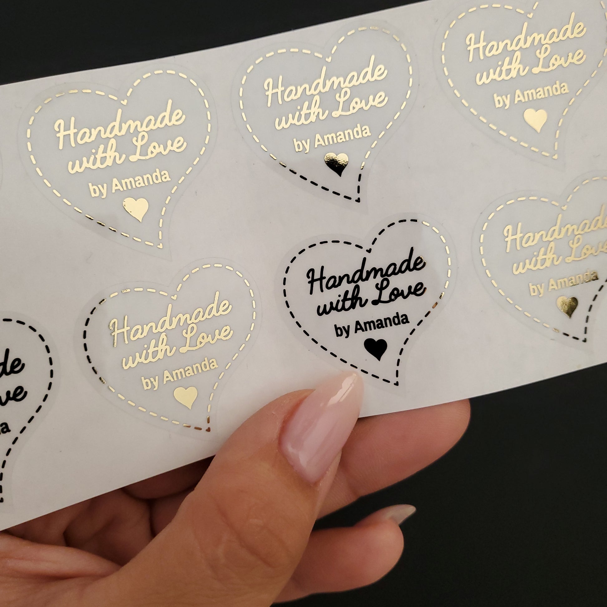 handmade with love heart-shaped stickers - XOXOKristen