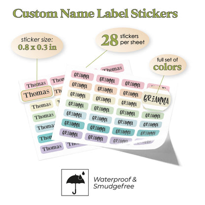 personalized mini kids name labels for school supplies - XOXOKristen