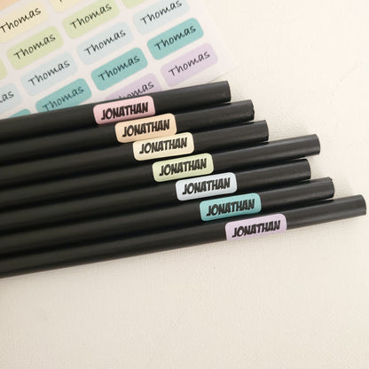 personalized mini kids name labels for school supplies - XOXOKristen