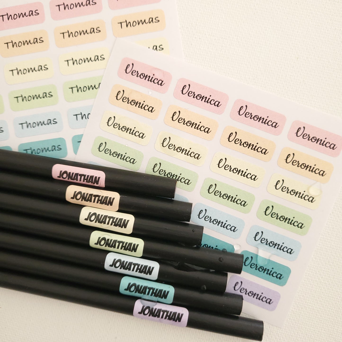 personalized mini kids name labels for school supplies - XOXOKristen