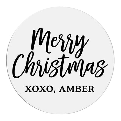 Clear gold foiled Merry Christmas personalized sticker - XOXOKristen