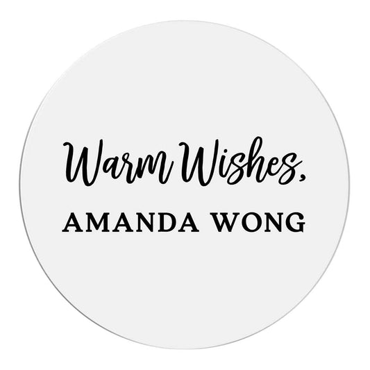 Personalized Christmas Clear Sticker with Gold Foiled Warm Wishes - XOXOKristen
