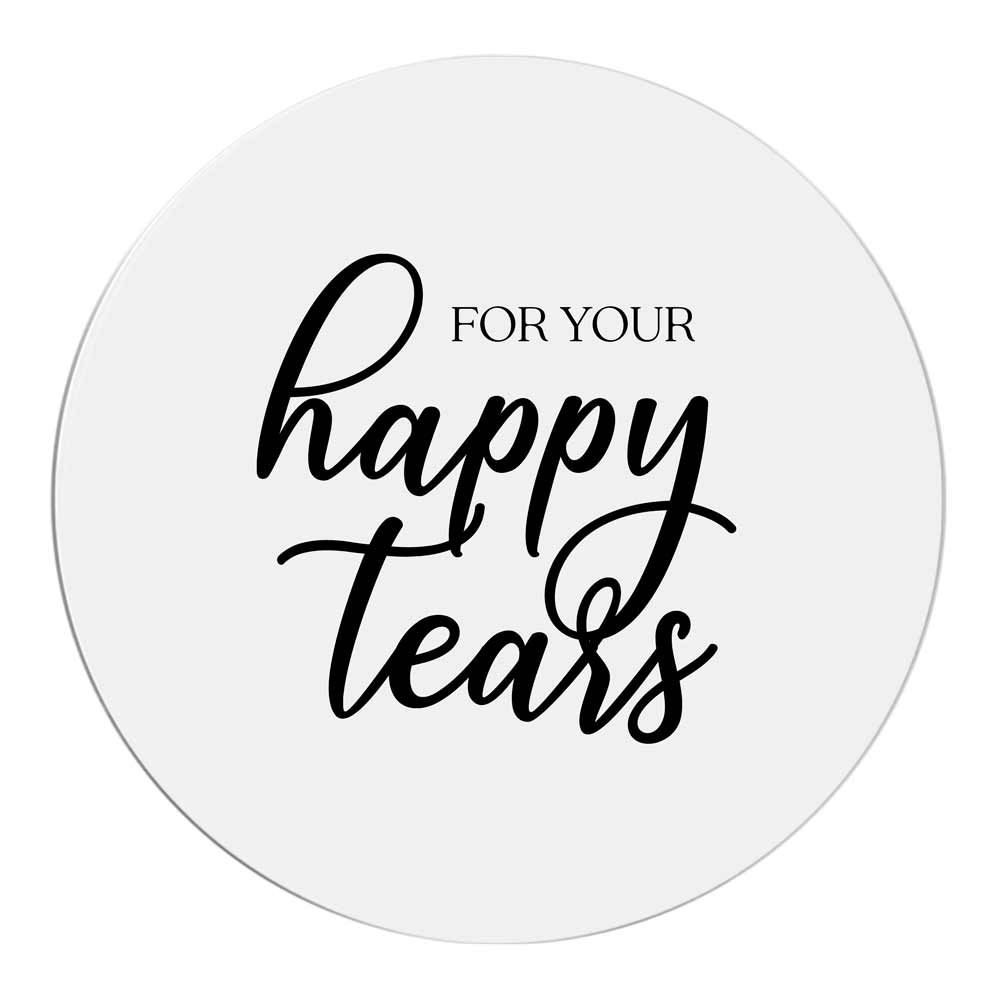 Custom gold foiled wedding confetti sticker with real gold foil lettering. Entirely personalized clear labels. 