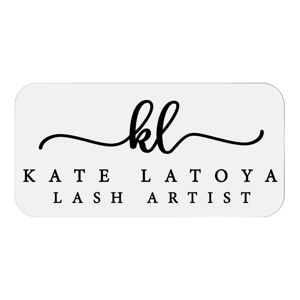 Personalized lash Artist Clear Transparent Gold Foil Sticker with initials - xoxokristen