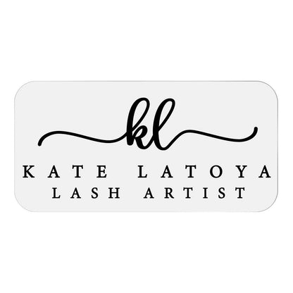 Personalized lash Artist Clear Transparent Gold Foil Sticker with initials - xoxokristen