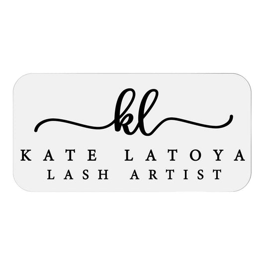 Personalized lash Artist Clear Transparent Gold Foil Sticker with initials - xoxokristen