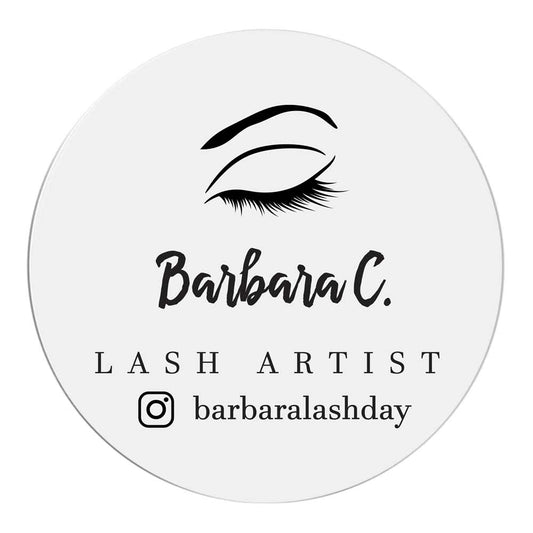 Personalized Transparent Gold Foil Lash artist Logo Sticker - XOXoKristen