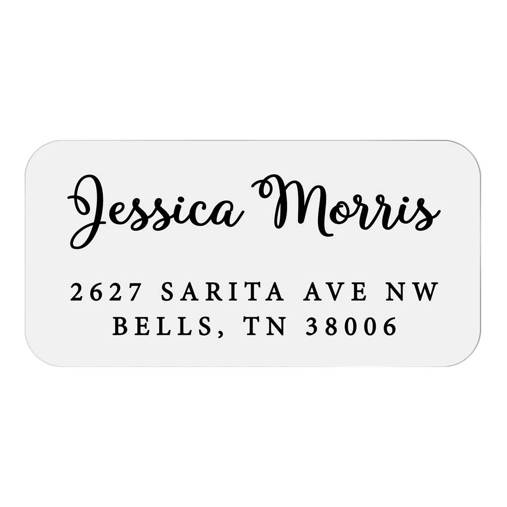 Calligraphy Style Transparent return Address Label - xoxokristen