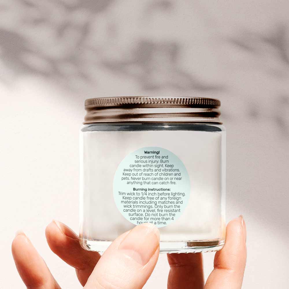 Custom product labeling sticker, waterproof, vinyl round label in elegant designs, warning label for candles – XOXOKristen