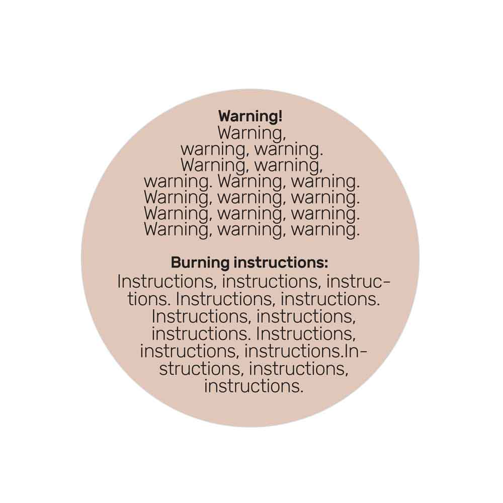 Custom product labeling sticker, waterproof, vinyl round label in elegant designs, warning label for candles – XOXOKristen