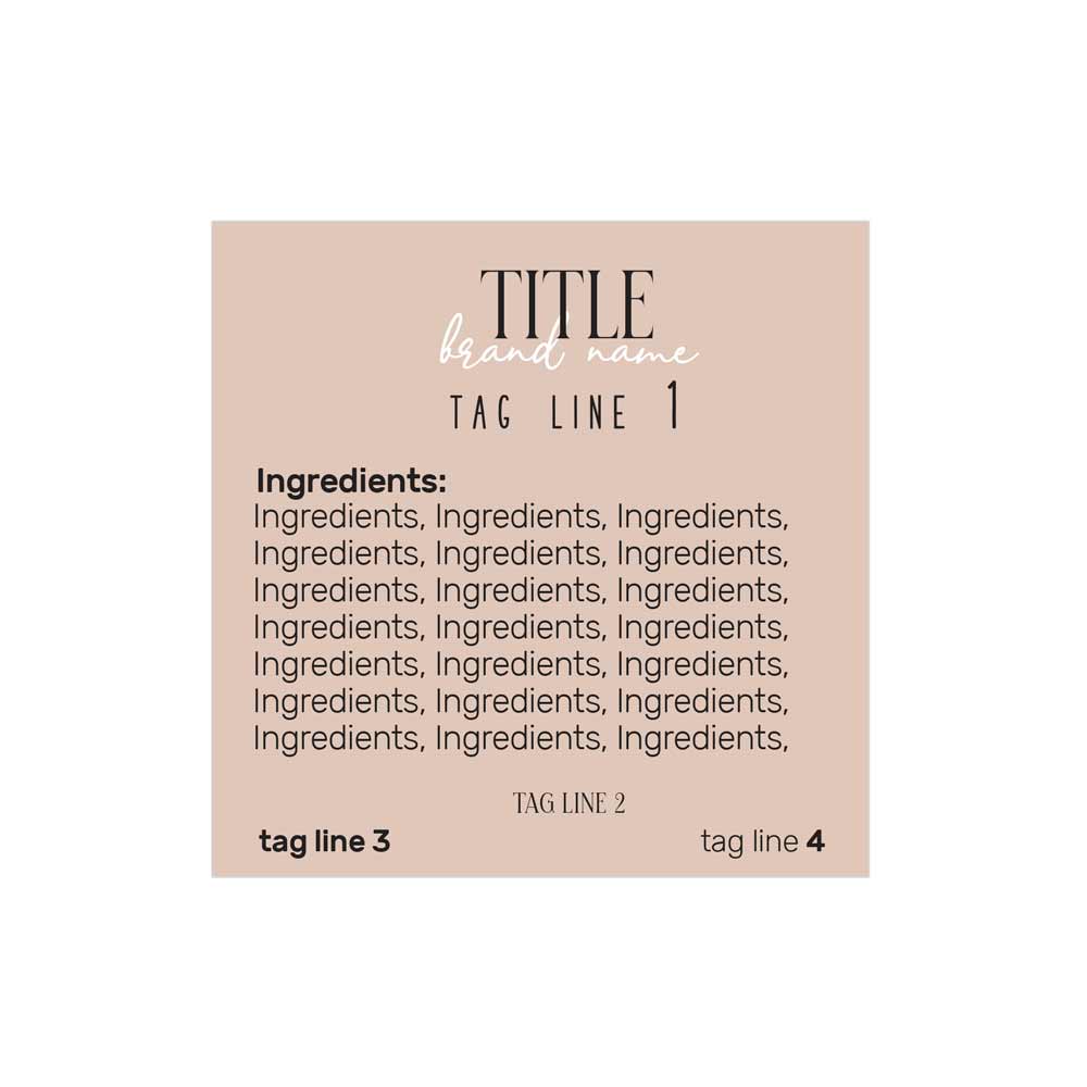 Custom ingredients labeling sticker, waterproof, vinyl square label in elegant designs – XOXOKristen