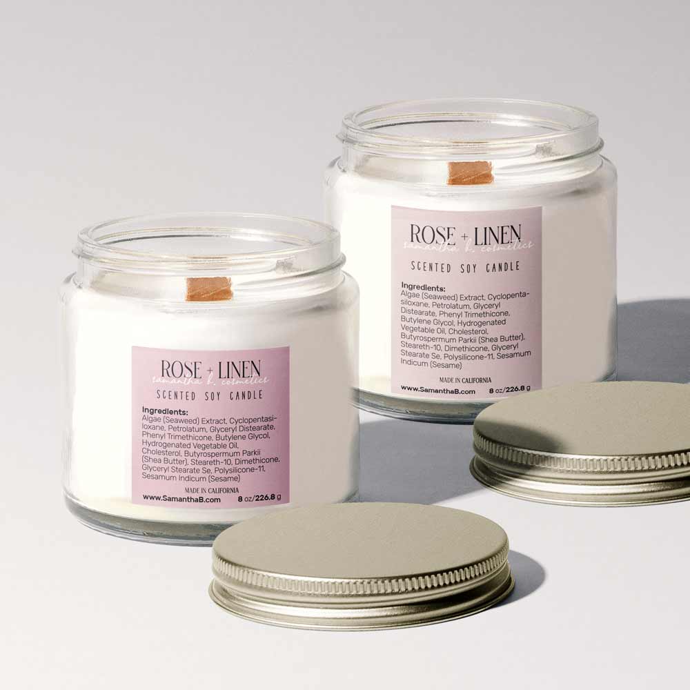 Custom ingredients labeling sticker, waterproof, vinyl square label in elegant designs – XOXOKristen