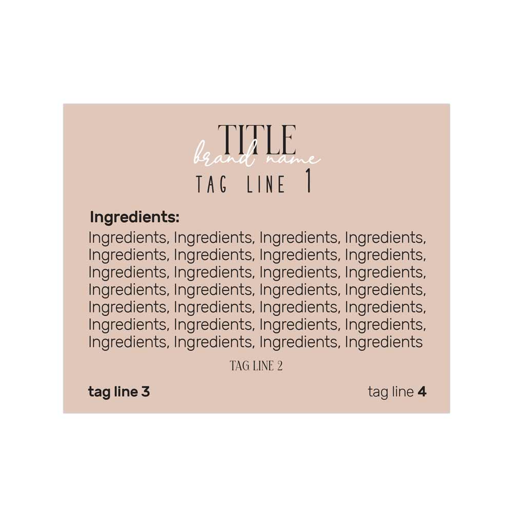Custom ingredients labeling sticker, waterproof, vinyl rectangular label in elegant designs – XOXOKristen