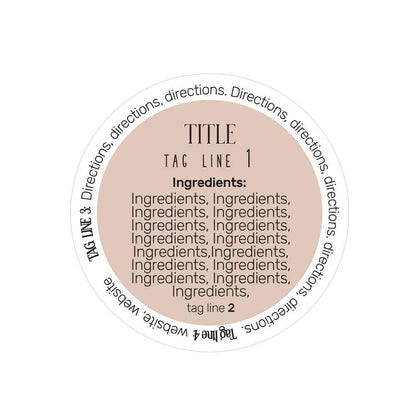 Custom ingredients labeling sticker, waterproof, vinyl round label in elegant designs – XOXOKristen