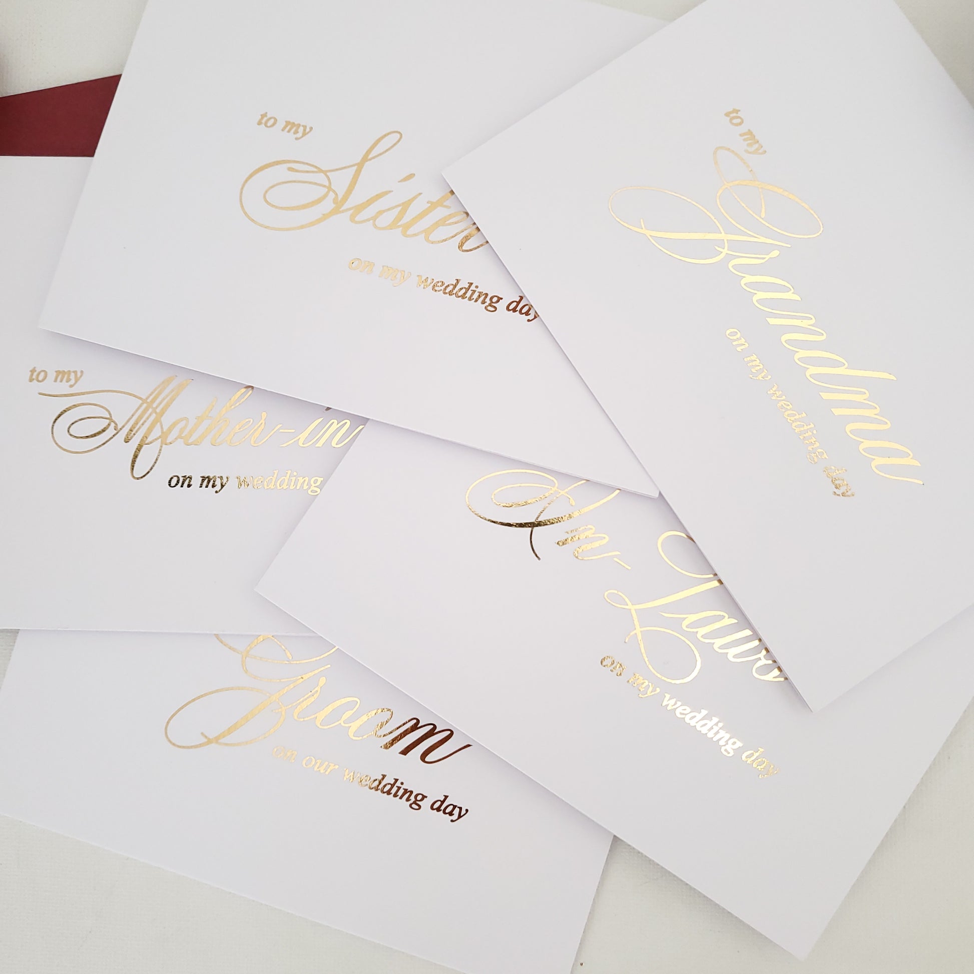 gold foiled to my father-in-law wedding note card -  XOXOKristen