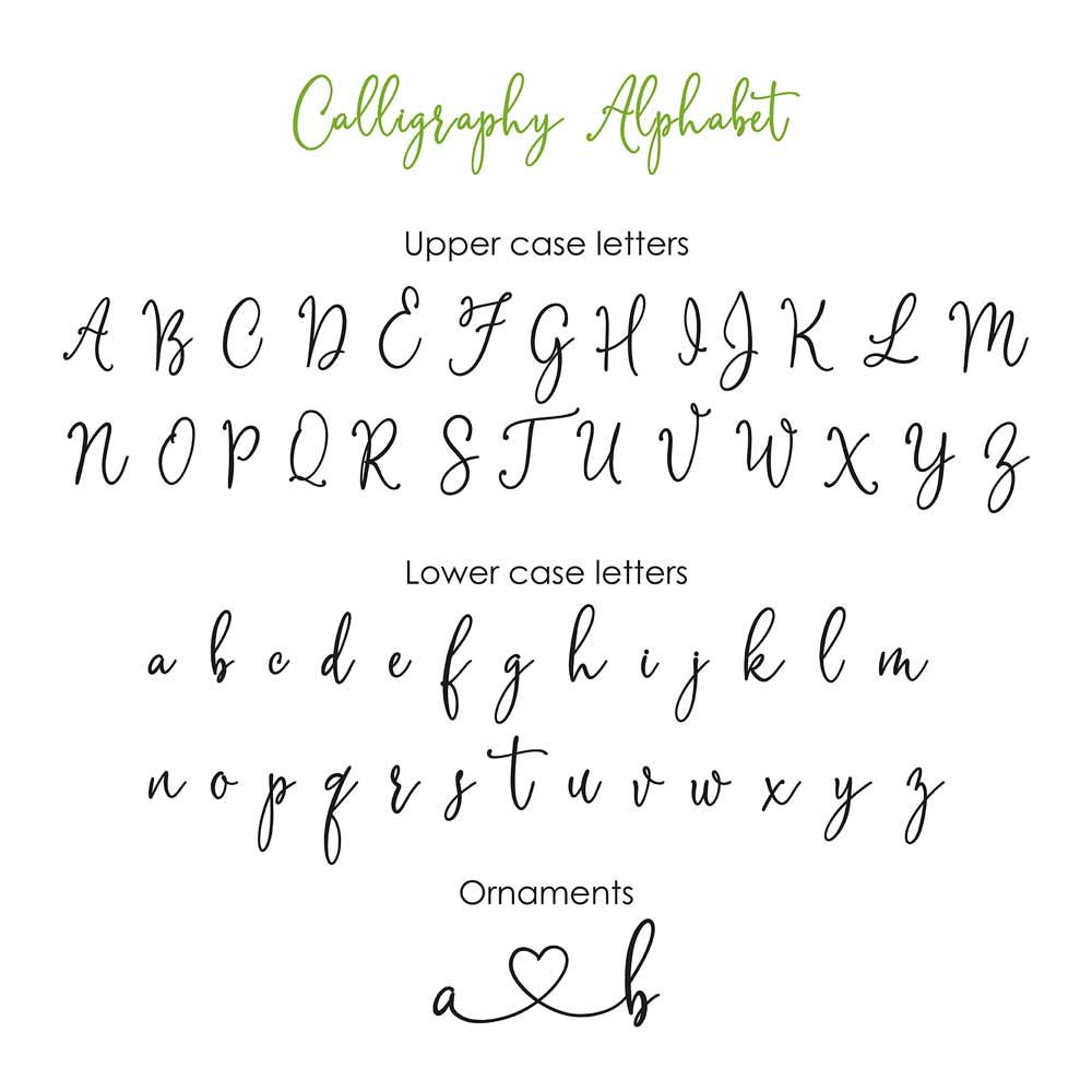 Calligraphy alphabet for personalized wedding thank you favor sticker with fresh lemon design.  - XOXOKristen