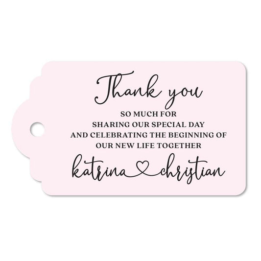 Personalized wedding thank you favor tags - XOXOKristen