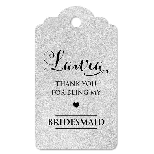 Personalized thank you for being my bridesmaid wedding favor tag - XOXOKristen