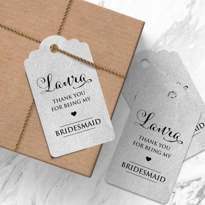 Personalized thank you for being my bridesmaid wedding favor tag - XOXOKristen