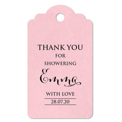 Personalized Pink baby Shower paper favor Tags - XOXOKristen