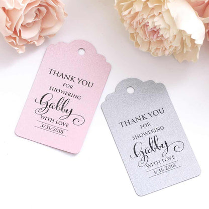 Personalized Pink baby Shower paper favor Tags - XOXOKristen