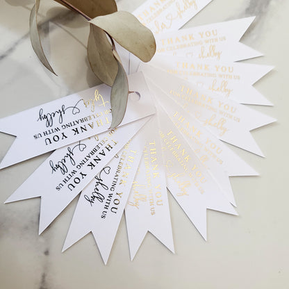 Wedding thank you favor tags with gold foil - XOXOKristen 