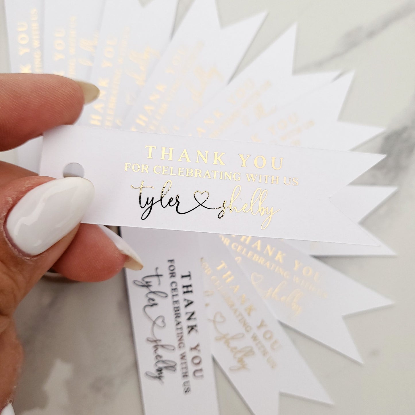 Wedding thank you favor tags with gold foil - XOXOKristen 