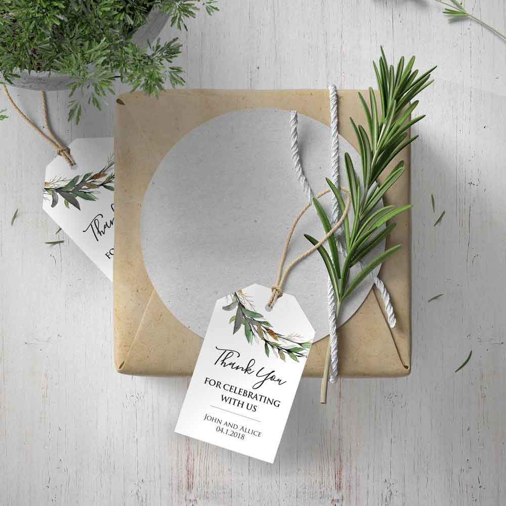 Greenery wedding favor tags -  XOXOKristen