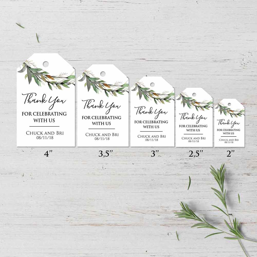 Greenery wedding favor tags -  XOXOKristen