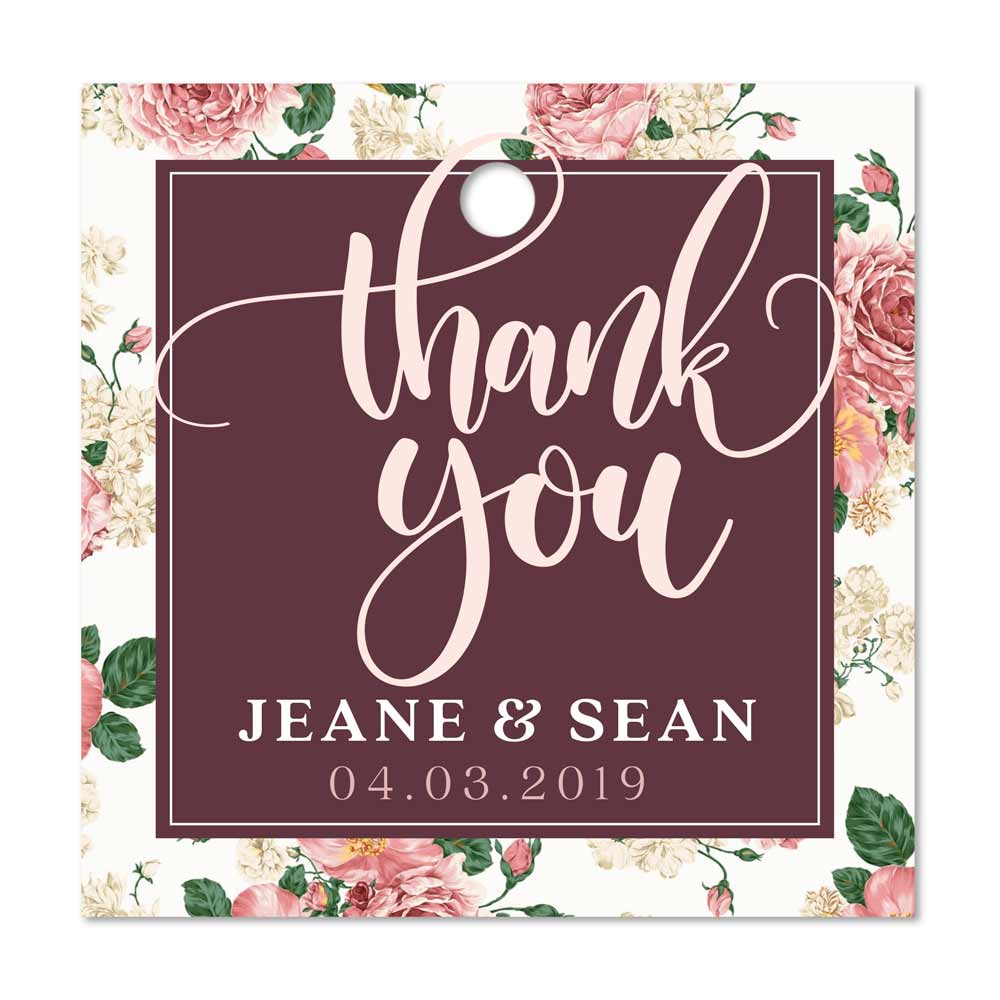 Personalized fancy script thank you gift tags. Custom wedding favor tags - XOXOKristen