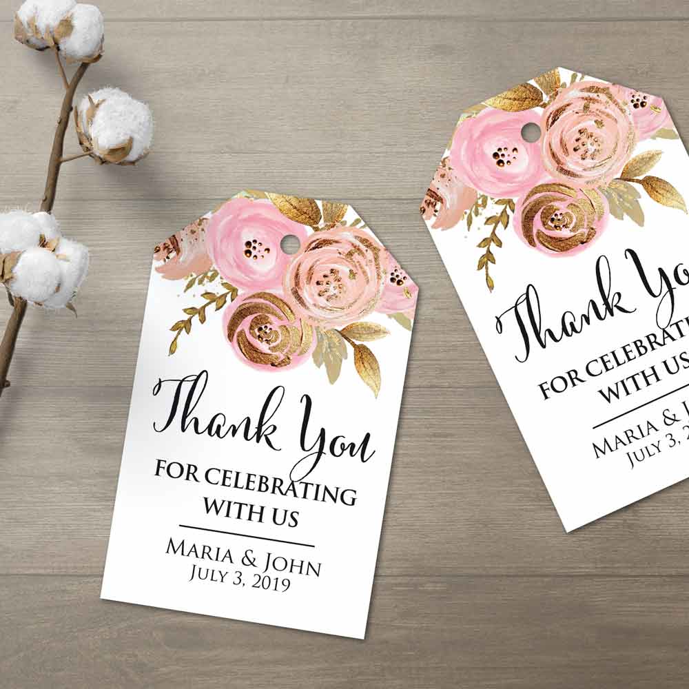 Personalized Rose Gold Gift Tags. Custom Favor Tags - XOXOKristen