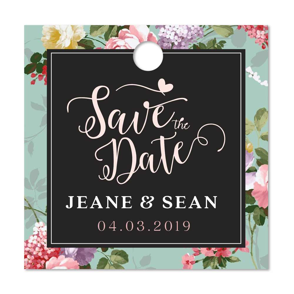 Personalzied Save the date tags. Custom lovely script gifttags - XOXOKristen