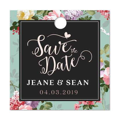 Personalzied Save the date tags. Custom lovely script gifttags - XOXOKristen