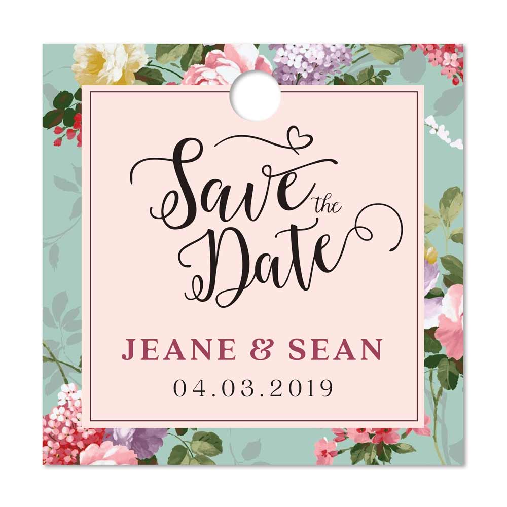Personalzied Save the date tags. Custom lovely script gifttags - XOXOKristen