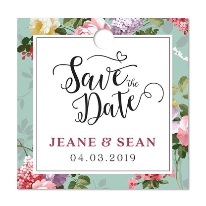 Personalzied Save the date tags. Custom lovely script gifttags - XOXOKristen