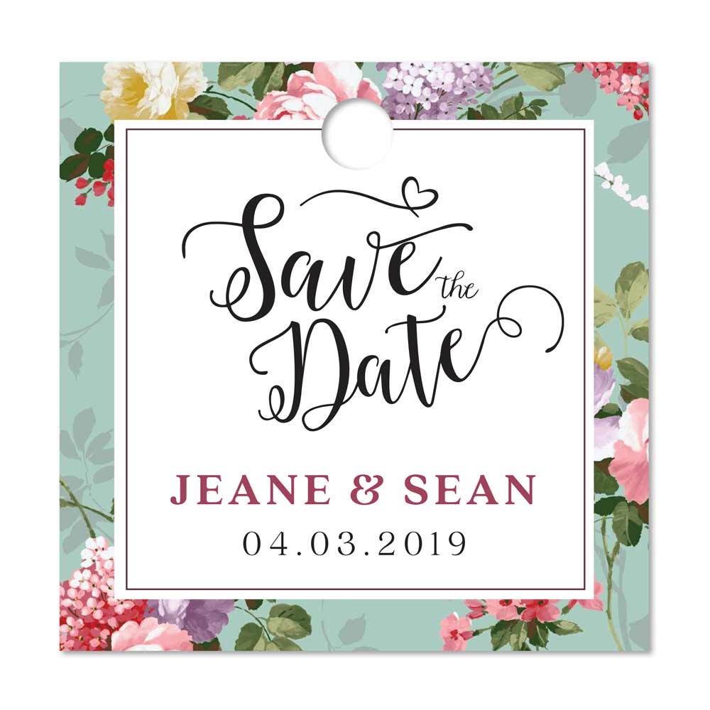 Personalzied Save the date tags. Custom lovely script gifttags - XOXOKristen