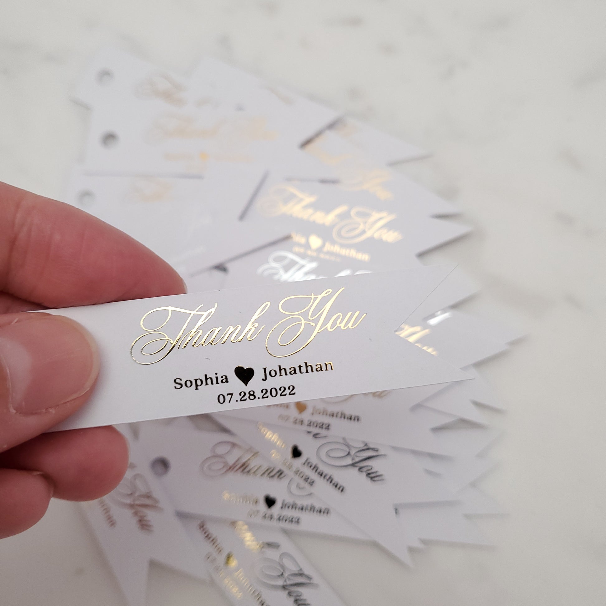 custom gold foiled wedding favor tags -  XOXOKristen