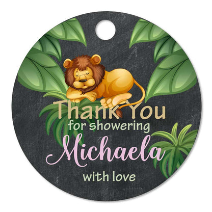 Personalized baby shower thank you favor tag jungle design - XOXOKristen