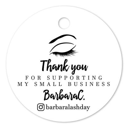 Round gold foiled Thank you for supporting my small business  tags - XOXOKristen