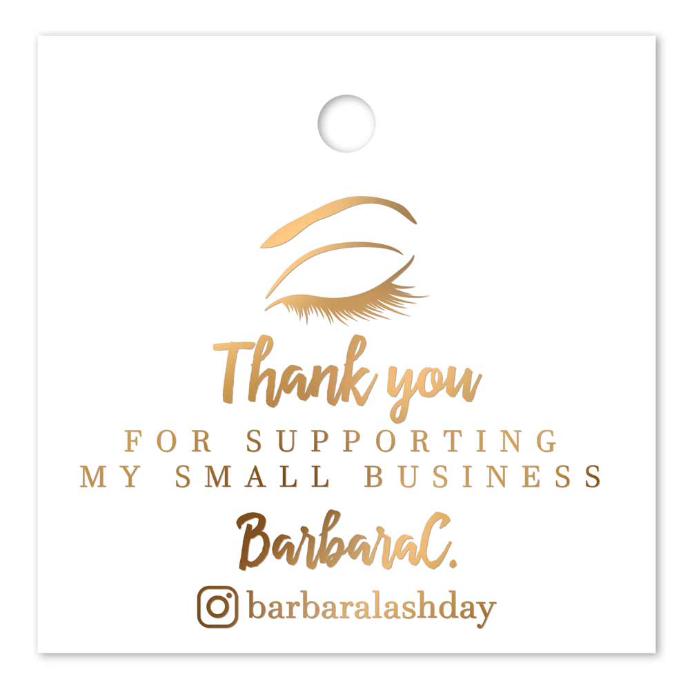 Thank you for supporting my small business gold foiled square tags - XOXOKristen