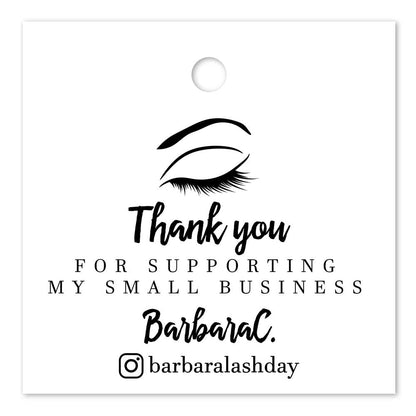 Thank you for supporting my small business gold foiled square tags - XOXOKristen