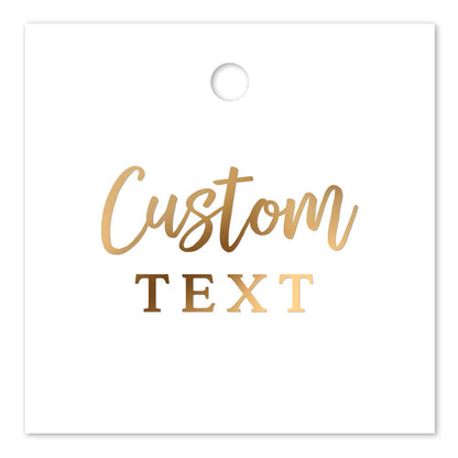 Square gold foiled tag with custom text - XOXOKristen