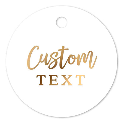 Round gold foiled tag with custom text - XOXOKristen