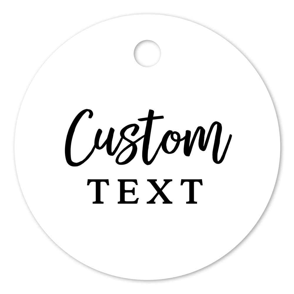 Round gold foiled tag with custom text - XOXOKristen